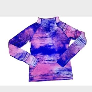 Nike Pro Hyperwarm Top Girls Medium Dri Fit Mock Neck Fitted Shirt Thumbholes